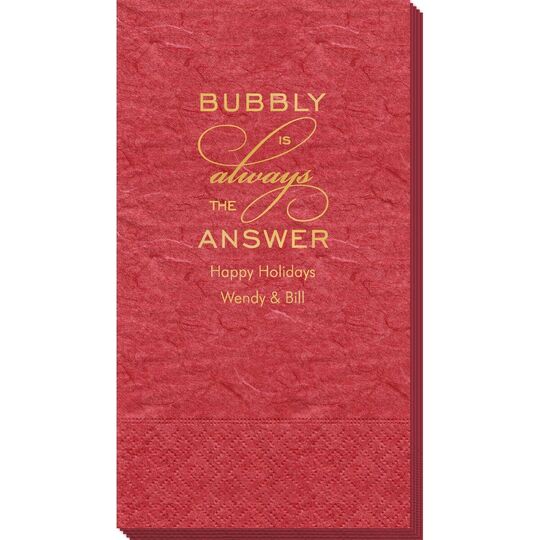 Bubbly is the Answer Bali Guest Towels